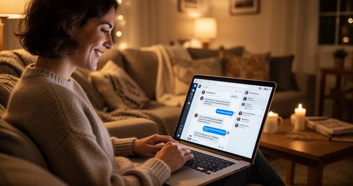 Osoba czytająca życzenia urodzinowe na Facebooku