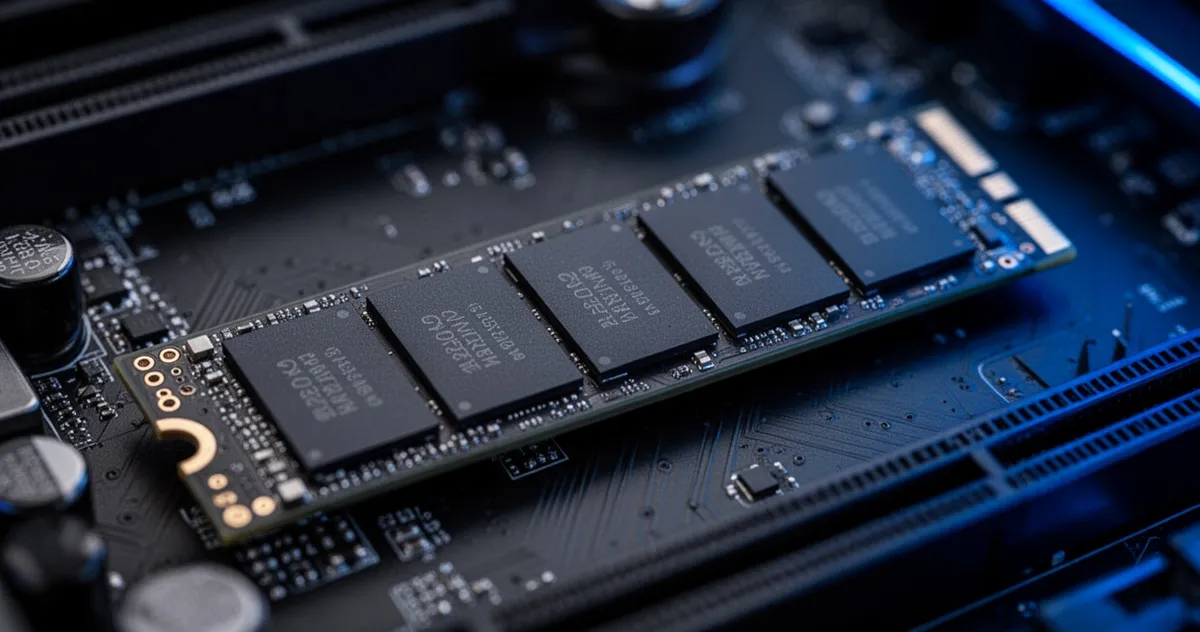 Dysk SSD M.2 NVMe zamontowany w płycie głównej