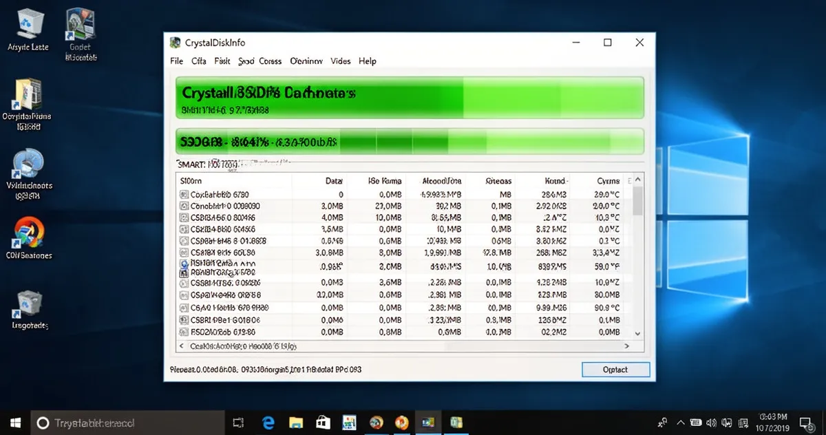 Odczyt stanu dysku SSD w programie CrystalDiskInfo