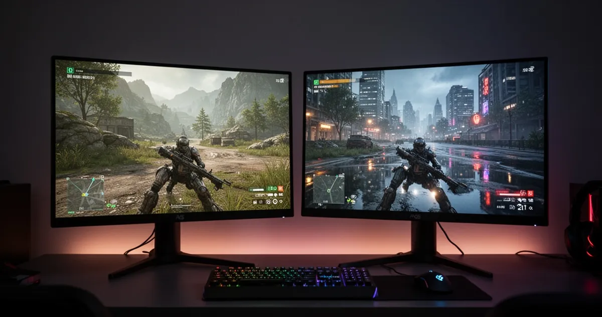 Porównanie jakości grafiki na dwóch monitorach gamingowych